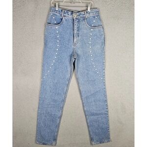 Lawman Western Jeans Womens 11 Denim Studded Superior Fit High Rise Straight Leg